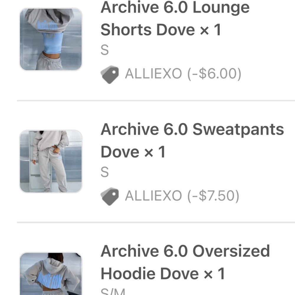 White Fox Boutique Archive 6.0 Sweatpant, Sweatshirt and Short Set - Picture 7 of 7